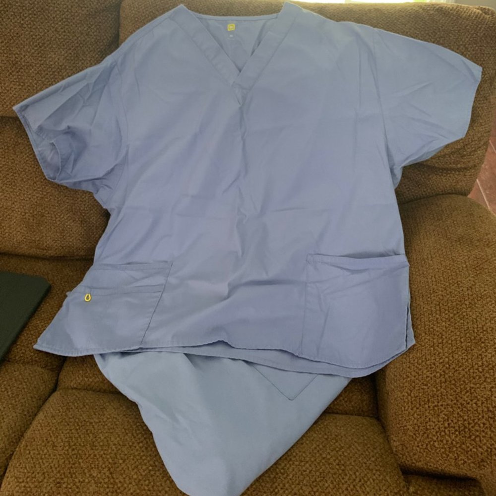 Light Blue Scrub Top & Pants